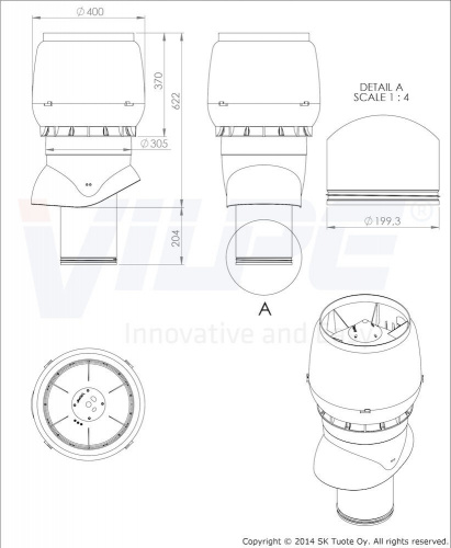 Вент.труба XL 200/500 коричневый (изолированный)